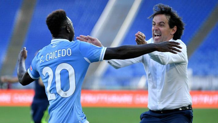 L'esultanza di Felipe Caicedo dopo il gol
Campionato di Serei A TIM incontro Lazio v Juventus allo stadio Olimpico di Roma.
Roma, 8 Novembre2020
© Marco Rosi / Fotonotizia Lazio, dal terzetto in difesa a Luis Alberto e Caicedo: le prove verso il derby - immagine 1