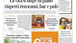 Prima Pagina, La Repubblica-Palermo: “La vita si tinge di giallo. Riaperti ristoranti, bar e pub”