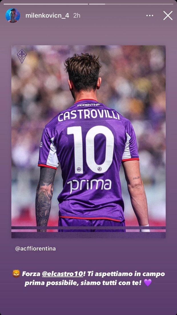 FOTO – Tutti i messaggi di conforto per Castrovilli: da Igor a Piatek- immagine 7