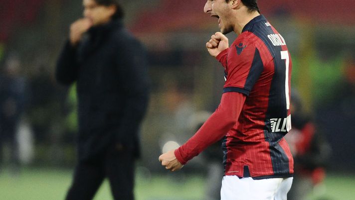 BOLOGNA, ITALY - DECEMBER 04: Riccardo Orsolini of Bologna FC celebrates after scoring the opening goal during the Coppa Italia match between Bologna FC and Crotone FC at Stadio Renato Dall'Ara on December 4, 2018 in Bologna, Italy. (Photo by Mario Carlini / Iguana Press/Getty Images) BOLOGNA, ITALY - DECEMBER 04: Riccardo Orsolini of Bologna FC celebrates after scoring the opening goal during the Coppa Italia match between Bologna FC and Crotone FC at Stadio Renato Dall'Ara on December 4, 2018 in Bologna, Italy. (Photo by Mario Carlini / Iguana Press/Getty Images)