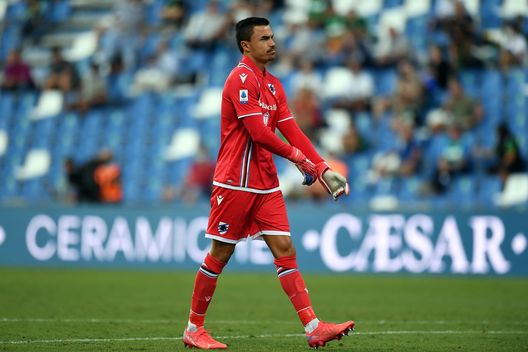 REGGIO NELL'EMILIA, ITALY - AUGUST 29: Emil Audero of UC Sampdoria looks on during the Serie A match between US Sassuolo and UC Sampdoria at Mapei Stadium - Citta' del Tricolore on August 29, 2021 in Reggio nell'Emilia, Italy. (Photo by Alessandro Sabattini/Getty Images) REGGIO NELL'EMILIA, ITALY - AUGUST 29: Emil Audero of UC Sampdoria looks on during the Serie A match between US Sassuolo and UC Sampdoria at Mapei Stadium - Citta' del Tricolore on August 29, 2021 in Reggio nell'Emilia, Italy. (Photo by Alessandro Sabattini/Getty Images)