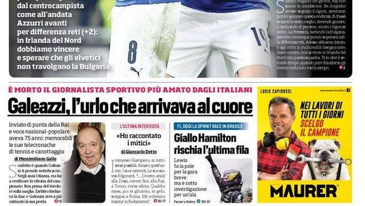 Prima Pagina, Corriere dello Sport: “Fino alla fine! Italia, pari con la Svizzera” - immagine 1