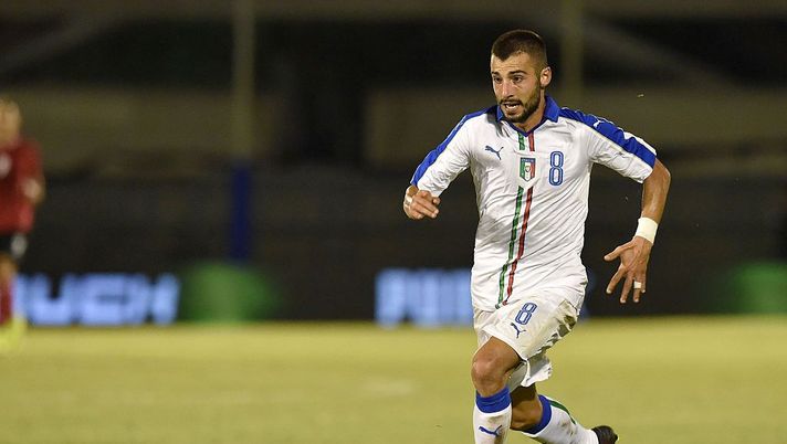 SAN BENEDETTO DEL TRONTO, ITALY - AUGUST 10: Luca Garritano of Italy U21 in action during the international friendly match between Italy U21 and Albania U21 at Stadio Riviera delle Palme on August 10, 2016 in San Benedetto del Tronto, Italy.  (Photo by Giuseppe Bellini/Getty Images) 