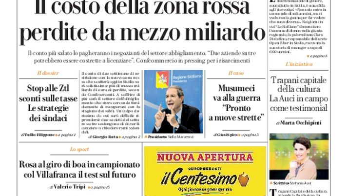 Prima Pagina, La Repubblica-Palermo: “Il costo della zona rossa. Rosa, col Villafranca il test sul futuro” 