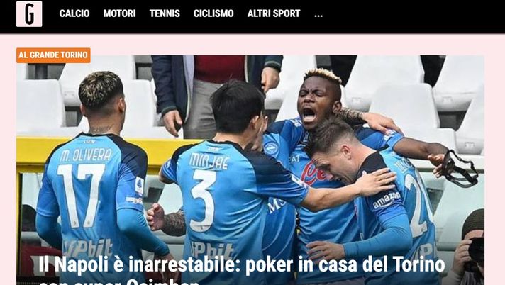 Gazzetta: Napoli inarrestabile con super Osimhen - immagine 1