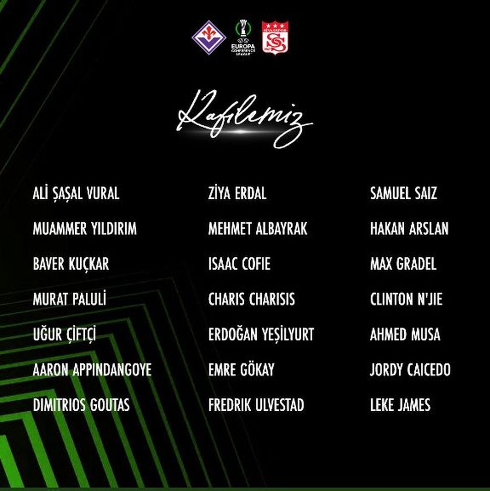 Convocati Sivasspor: manca Yatabaré, ok gli ex Premier League N’Jie e Musa- immagine 2