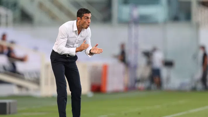FLORENCE, ITALY - JULY 19: Moreno Longo manager of Torino FC gestures during the Serie A match between ACF Fiorentina and  Torino FC at Stadio Artemio Franchi on July 19, 2020 in Florence, Italy.  (Photo by Gabriele Maltinti/Getty Images)
