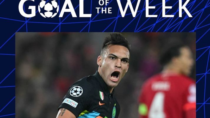 Inter, il gol di Lautaro a Liverpool candidato a goal of the week: come votarlo Inter, il gol di Lautaro a Liverpool candidato a goal of the week: come votarlo - immagine 1