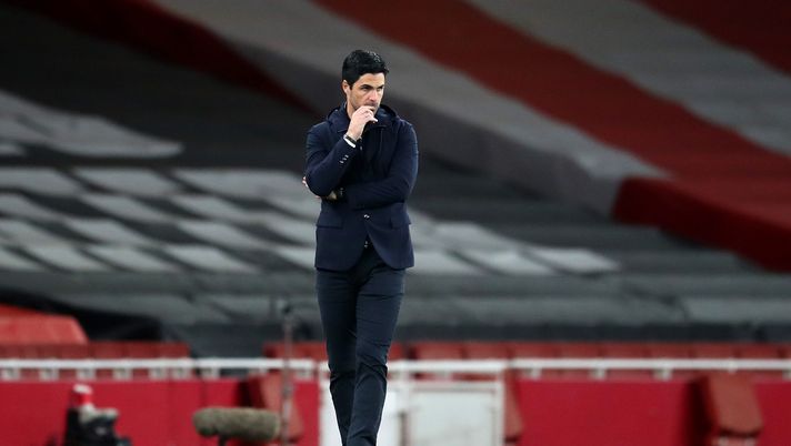 LONDON, ENGLAND - APRIL 03: Mikel Arteta, Manager of Arsenal looks on during the Premier League match between Arsenal and Liverpool at Emirates Stadium on April 03, 2021 in London, England. Sporting stadiums around the UK remain under strict restrictions due to the Coronavirus Pandemic as Government social distancing laws prohibit fans inside venues resulting in games being played behind closed doors. (Photo by Catherine Ivill/Getty Images) LONDON, ENGLAND - APRIL 03: Mikel Arteta, Manager of Arsenal looks on during the Premier League match between Arsenal and Liverpool at Emirates Stadium on April 03, 2021 in London, England. Sporting stadiums around the UK remain under strict restrictions due to the Coronavirus Pandemic as Government social distancing laws prohibit fans inside venues resulting in games being played behind closed doors. (Photo by Catherine Ivill/Getty Images)