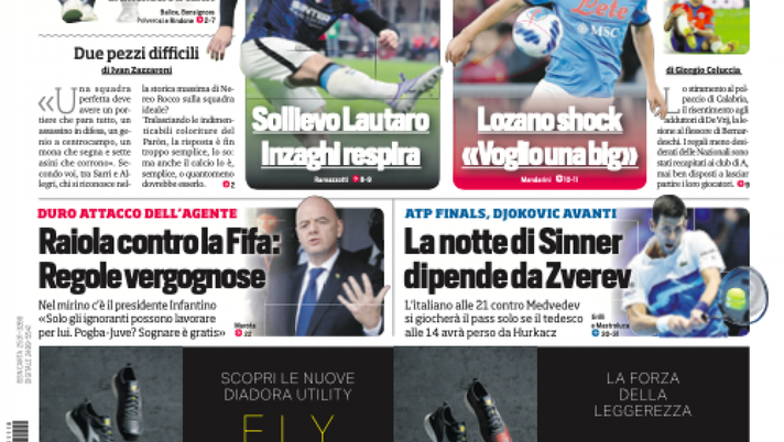 Prima Pagina, Corriere dello Sport: “Sarri-Allegri, scontro totale. Sollievo Lautaro”  Prima Pagina, Corriere dello Sport: “Sarri-Allegri, scontro totale. Sollievo Lautaro” - immagine 1