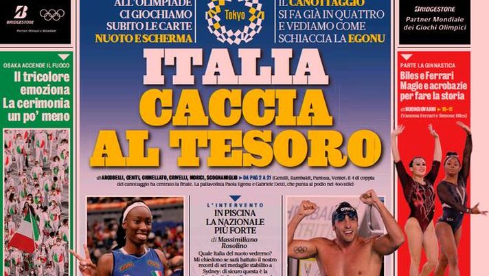 Prima Pagina, Gazzetta dello Sport: “Italia caccia al tesoro” Prima Pagina, Gazzetta dello Sport: “Italia caccia al tesoro”