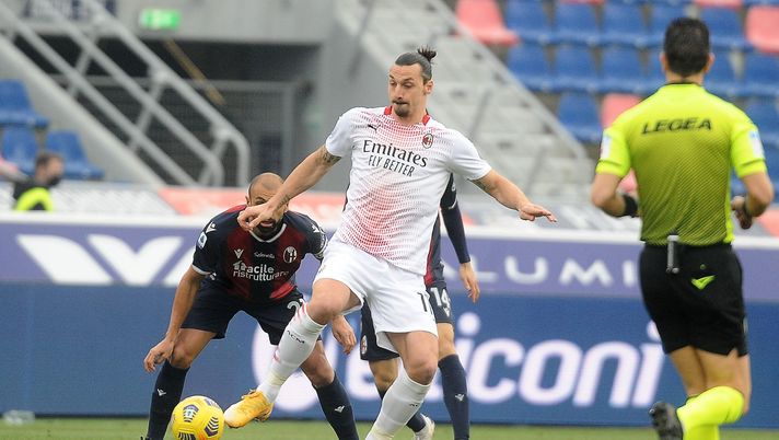 Zlatan Ibrahimovic del'AC Milan in azion (Getty Images) 