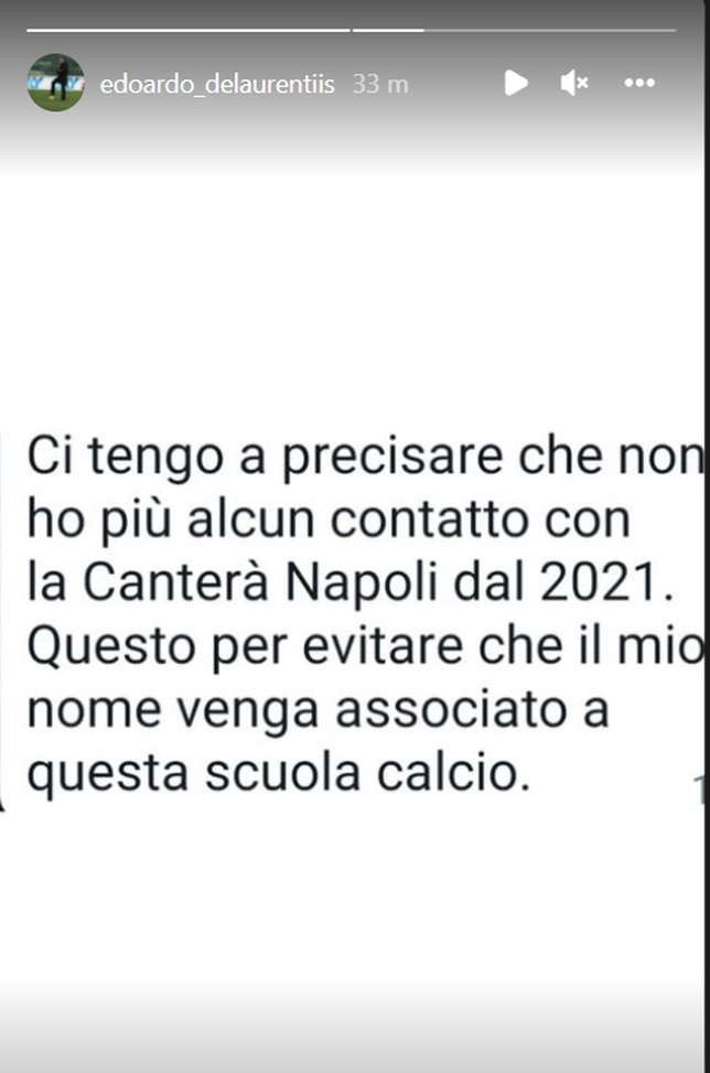 Cantera Napoli, la smentita social di Edo De Laurentiis: “Nessun contatto dal 2021”- immagine 3