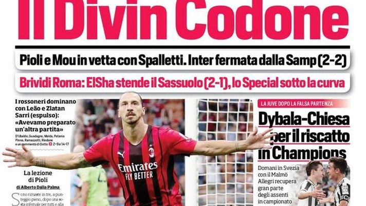 Prima Pagina, Corriere dello Sport: “Il Divin Codone! Mou sotto la curva&#8221; 