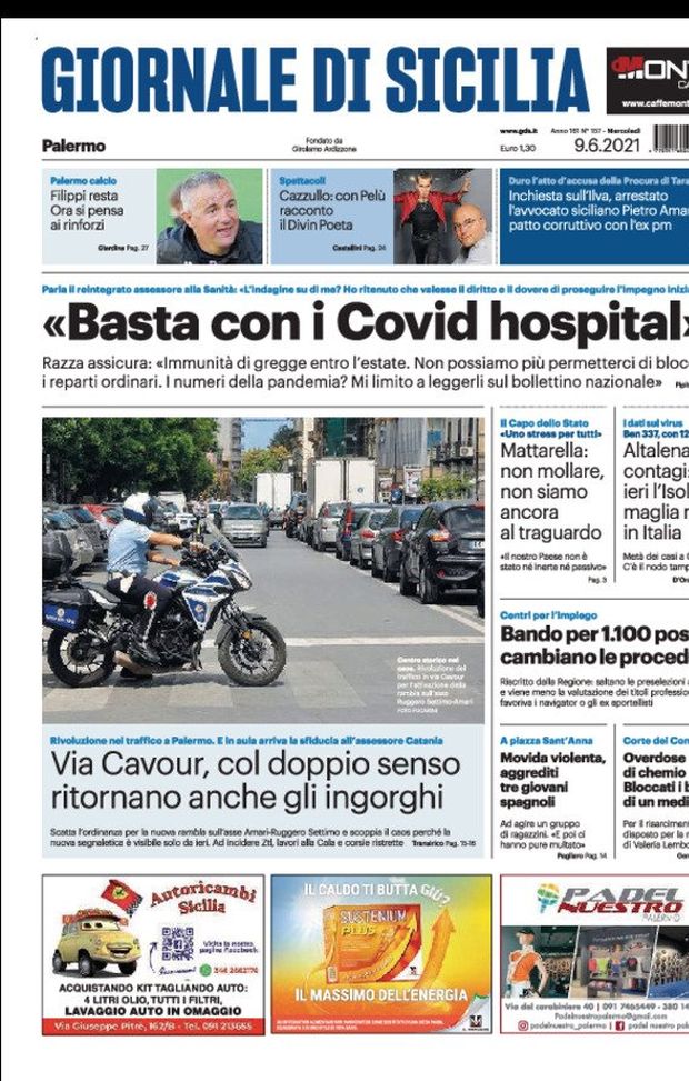 Prima Pagina, Giornale di Sicilia: “Filippi resta, ora si pensa ai rinforzi” 