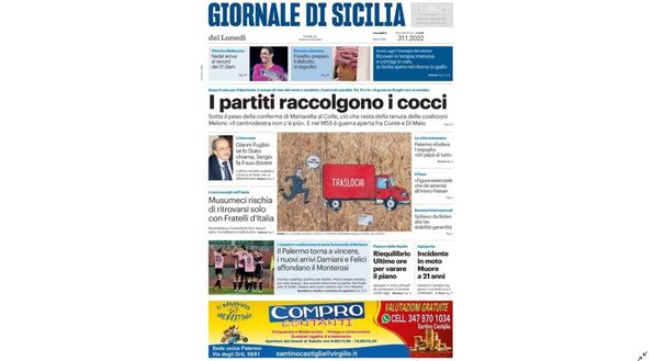 Prima Pagina, Giornale di Sicilia: “Il Palermo torna a vincere, Damiani e Felici affondano il Monterosi” Prima Pagina