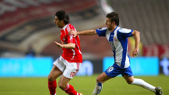 BARCELONA, SPAIN - APRIL 5: Rui Costa of Benfica and Luis Garcia of Espanyol compete in action during the match between Espanyol and Benfica, of UEFA Cup quarter final, first leg match between Espanyol and Benfica at the Lluis Companys stadium on April 5, 2007 in Barcelona, Spain. (Photo by Bagu Blanco/Getty Images) BARCELONA, SPAIN - APRIL 5: Rui Costa of Benfica and Luis Garcia of Espanyol compete in action during the match between Espanyol and Benfica, of UEFA Cup quarter final, first leg match between Espanyol and Benfica at the Lluis Companys stadium on April 5, 2007 in Barcelona, Spain. (Photo by Bagu Blanco/Getty Images)