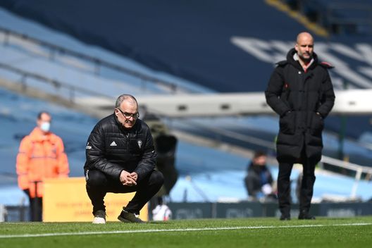 Bielsa e Guardiola (getty images) Bielsa e Guardiola (getty images)