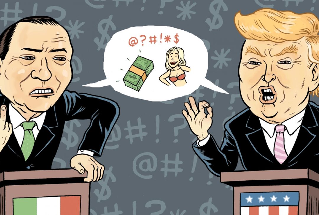  Silvio Berlusconi e Donald Trump in una vignetta del 'The Intercept' 