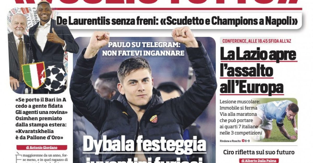 Edicola Cds De Laurentiis Senza Freni “voglio Tutto” Dybala