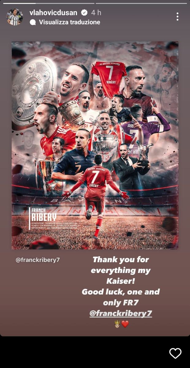 FOTO – E anche Vlahovic saluta Ribery: “Grazie di tutto, mio Kaiser”- immagine 2