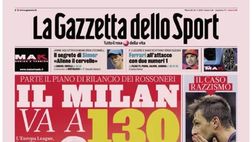 PRIMA PAGINA GAZZETTA DELLO SPORT OGGI: “Acerbi rischia grosso”