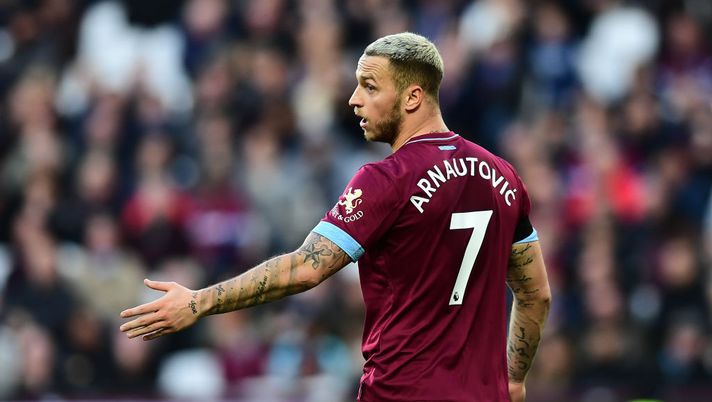 LONDON, ENGLAND - NOVEMBER 03:  Marko Arnautovic of West Ham United looks on during the Premier League match between West Ham United and Burnley FC at London Stadium on November 3, 2018 in London, United Kingdom.  (Photo by Alex Broadway/Getty Images)  LONDON, ENGLAND - NOVEMBER 03:  Marko Arnautovic of West Ham United looks on during the Premier League match between West Ham United and Burnley FC at London Stadium on November 3, 2018 in London, United Kingdom.  (Photo by Alex Broadway/Getty Images)
