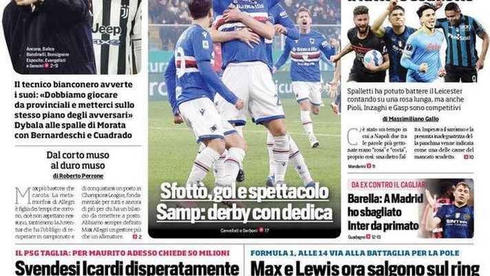 Prima Pagina, Corriere dello Sport: “Max caccia Arthur” Prima Pagina, Corriere dello Sport: “Max caccia Arthur” - immagine 1