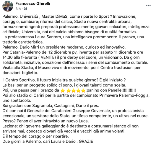 Ghirelli: “Mirri presidente moderno e innovativo. Centro sportivo? Progetto solido”- immagine 2