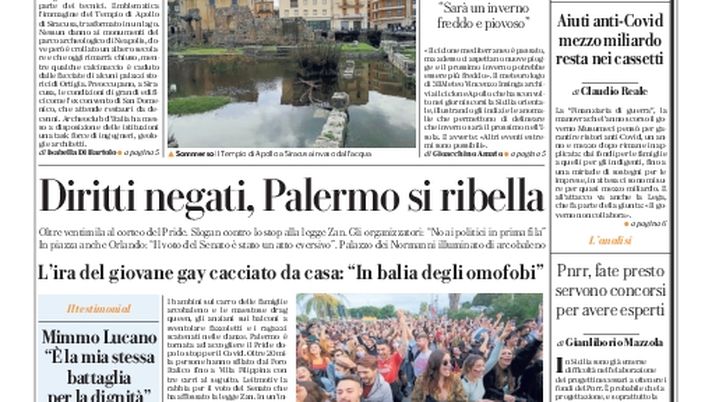 Prima Pagina, La Repubblica: “Diritti negati, Palermo si ribella” - immagine 1