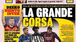 Prima Pagina, La Gazzetta dello Sport: “La grande corsa. Dzeko, niente Inter. Roma, incontro con Allegri?”