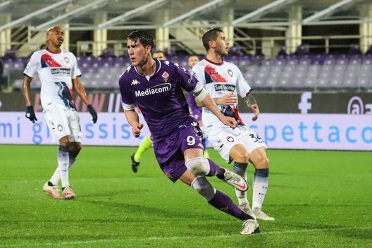  GERMOGLI PH: 23 GENNAIO 2021 FIRENZE STADIO ARTEMIO FRANCHI SERIE A FIORENTINA VS CROTONE NELLA FOTO GOL ED ESULTANZA VLAHOVIC 