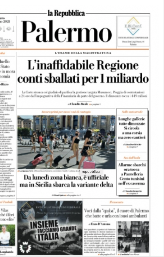 Prima Pagina, La Repubblica-Palermo: “L’inaffidabile Regione e i conti sballati” 
