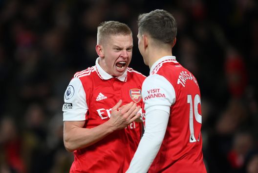 Arsenal Zinchenko Trossard (getty images) Arsenal Zinchenko Trossard
