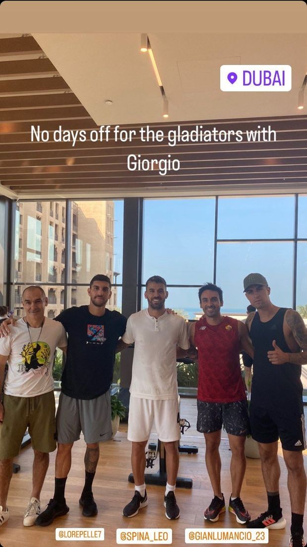 Pellegrini, Mancini e Spinazzola si allenano a Dubai: “I gladiatori non riposano”- immagine 2