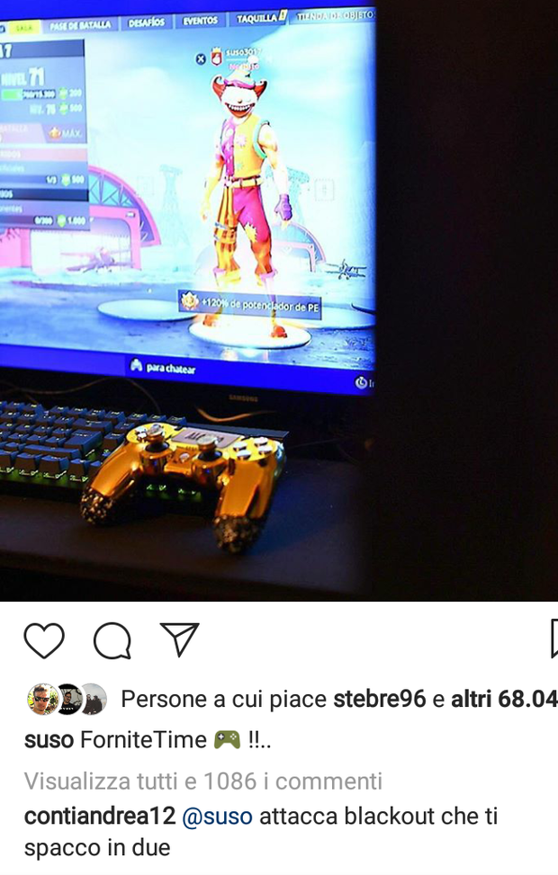 Conti risponde a Suso su Instagram, foto Instagram Suso 