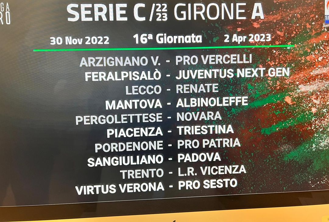 Serie C girone A, 2022/23: il calendario completo - immagine 17