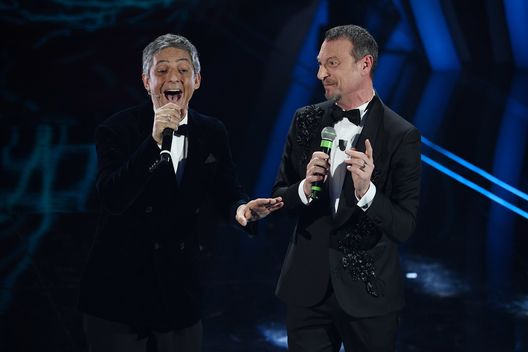 Fiorello e Amadeus durante la 70esima edizione di Sanremo Fiorello e Amadeus durante la 70esima edizione di Sanremo