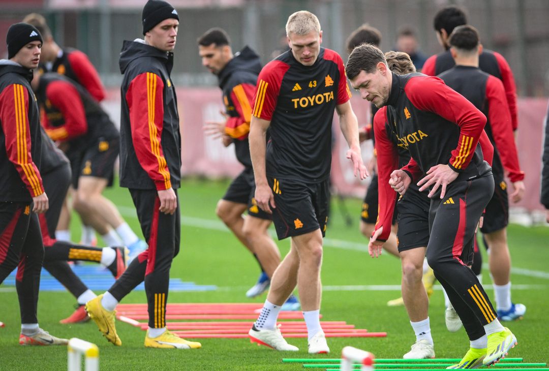 Roma, la rifinitura alla vigilia dell’Atalanta – FOTOGALLERY - immagine 8