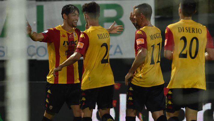 ASCOLI PICENO, ITALY - JULY 31: Federico Barba of Benevento Calcio celebrates after scoring goal 0-2 during the serie B match between Ascoli Calcio and Benevento Calcio at Stadio Cino e Lillo Del Duca on July 31, 2020 in Ascoli Piceno, Italy. (Photo by Giuseppe Bellini/Getty Images for Lega Serie B) ASCOLI PICENO, ITALY - JULY 31: Federico Barba of Benevento Calcio celebrates after scoring goal 0-2 during the serie B match between Ascoli Calcio and Benevento Calcio at Stadio Cino e Lillo Del Duca on July 31, 2020 in Ascoli Piceno, Italy. (Photo by Giuseppe Bellini/Getty Images for Lega Serie B)