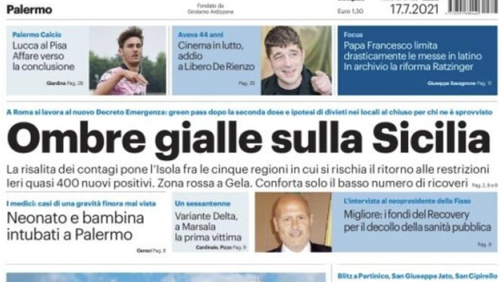 Prima Pagina, Giornale di Sicilia: “Lucca al Pisa, affare verso la conclusione” Prima Pagina, Giornale di Sicilia: “Lucca al Pisa, affare verso la conclusione”