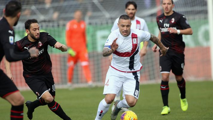 CAGLIARI, ITALY - JANUARY 11: Radja Nainggolan of Cagliari in action during the Serie A match between Cagliari Calcio and AC Milan at Sardegna Arena on January 11, 2020 in Cagliari, Italy. (Photo by Enrico Locci/Getty Images) CAGLIARI, ITALY - JANUARY 11: Radja Nainggolan of Cagliari in action during the Serie A match between Cagliari Calcio and AC Milan at Sardegna Arena on January 11, 2020 in Cagliari, Italy. (Photo by Enrico Locci/Getty Images)