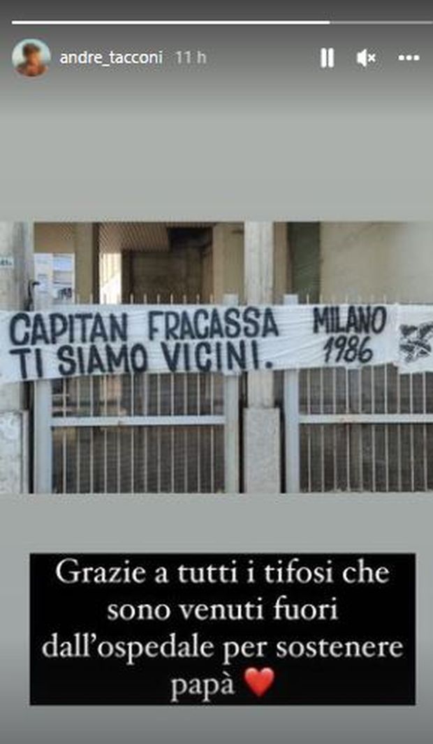 Striscione dei tifosi per Tacconi: “Ti siamo vicini”. E il figlio ringrazia sui social- immagine 2