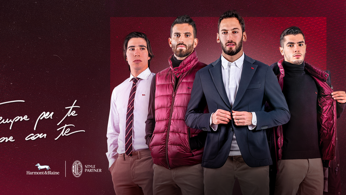 Tonali, Musacchio, Calhanoglu e Brahim Diaz (calciatori AC Milan) presentano la nuova collezione Harmont &amp; Blaine | Milan News 