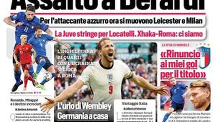 Prima Pagina, Corriere dello Sport: “Leicester e Milan su Berardi. Juve-Locatelli” 