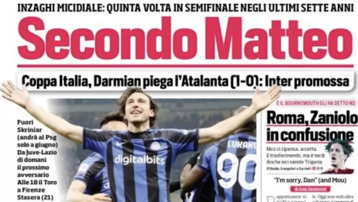 EDICOLA CDS – Secondo Matteo: Darmian piega l’Atalanta, Inter promossa - immagine 1