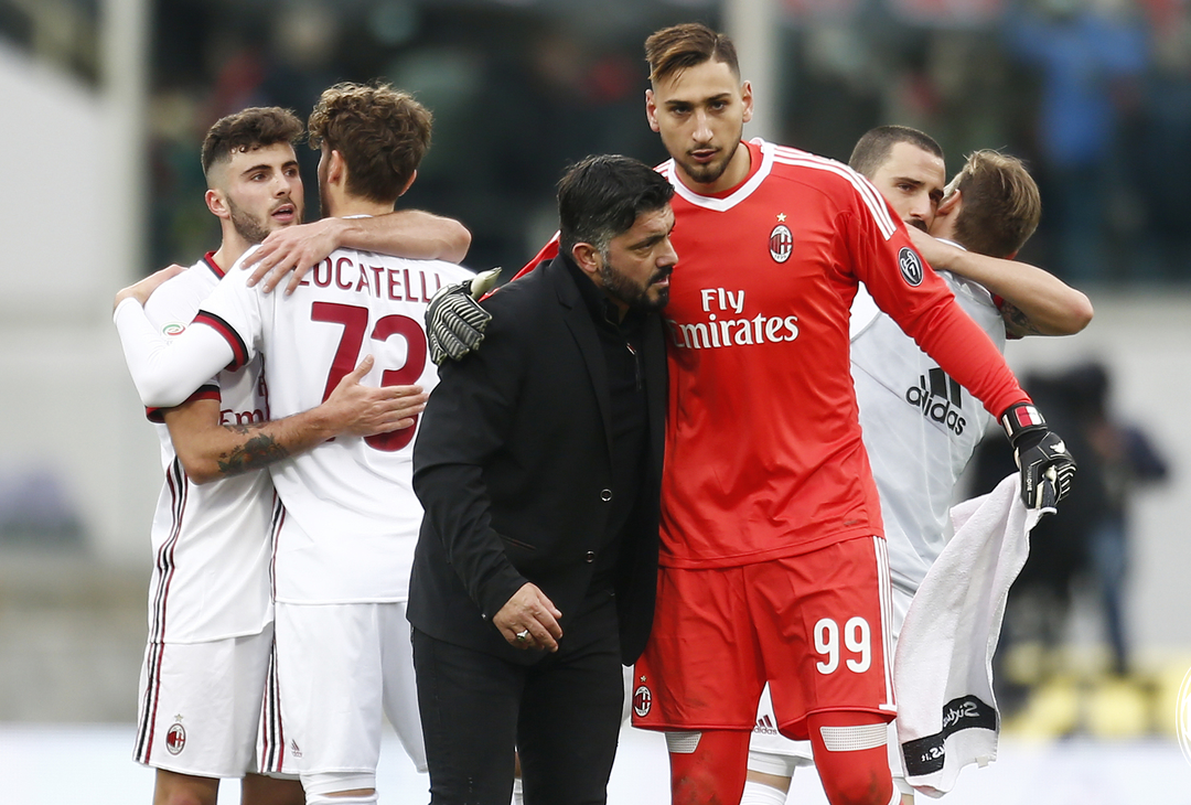  Fiorentina-Milan 1-1, Gennaro Gattuso e Gianluigi Donnarumma (credits: acmilan.com) 