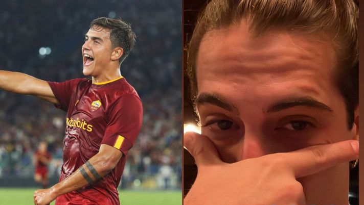 Damiano dei Maneskin esulta con la Dybala mask. E la Joya apprezza Damiano dei Maneskin esulta con la Dybala mask. E la Joya apprezza - immagine 1