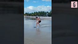 VIDEO / Tamberi alle prese con il surf, ma occhio allo scoglio!
