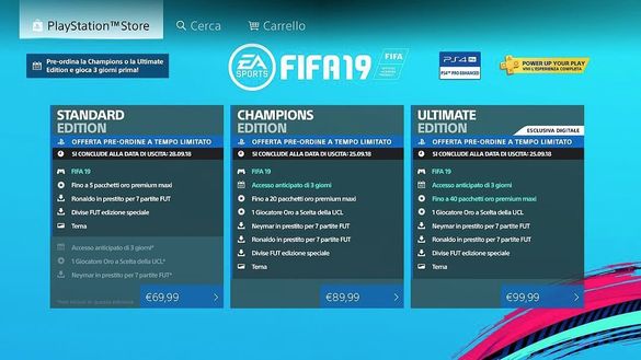 Prezzi e contenuti delle varie edizioni di FIFA 19 Prezzi e contenuti delle varie edizioni di FIFA 19
